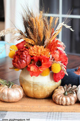 Gold Glitter Pumpkin Centerpiece with Holographic Illusions™